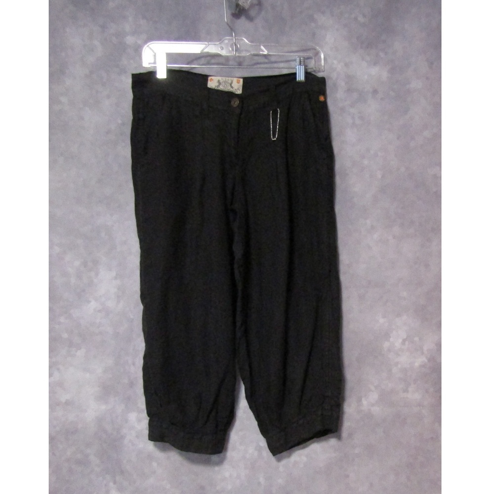 NTS Black Linen Leona Capri Pants Size 36 - US 4 - Picture 3 of 8